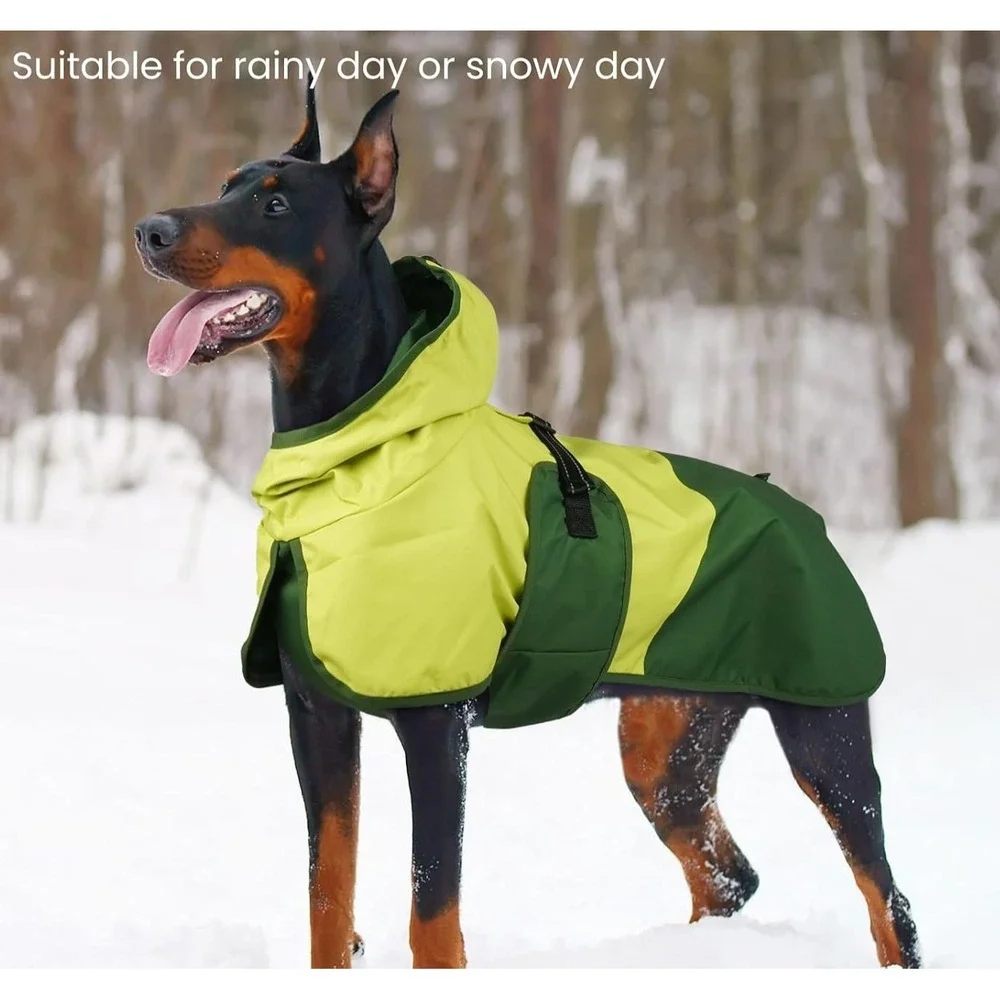 New Fashionable Adjustable Dog Raincoat Leash Hole, Reflective, up to19